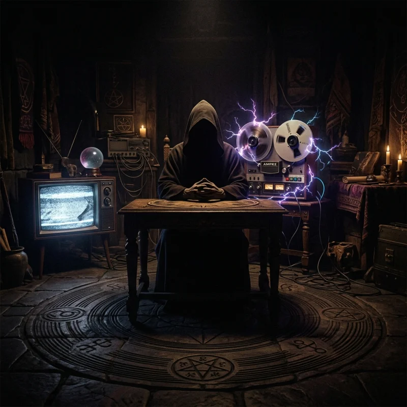 Velvet Séance - Sepia gothic ballroom veiled in heavy lace and candlelight